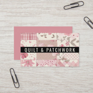 Rosa Quilt-Patchwork-Handmade Kleidung Visitenkarte