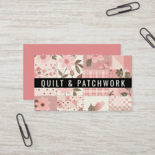 Rosa Quilt Patchwork Handmade Kleidung Visitenkarte