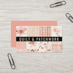 Rosa Quilt-Patchwork-Handmade Kleidung Visitenkarte