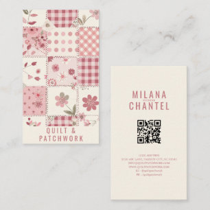 Rosa Quilt-Patchwork-Handmade Kleidung Visitenkarte