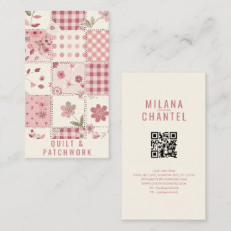 Rosa Quilt-Patchwork-Handmade Kleidung Visitenkarte
