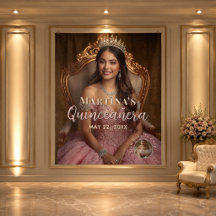 Rosa Quinceañera-Foto-Hintergrund Von Baby zu Lady