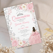 Rosa Quinceañera Silber Schmetterlinge