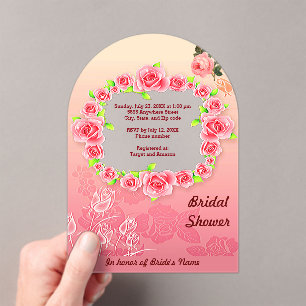 Rosa Rahmen Brautparty Acryleinladungen