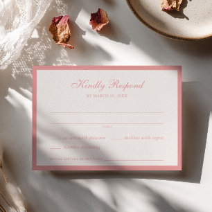 Rosa Rahmen Hochzeit-RSVP-Karte RSVP Karte