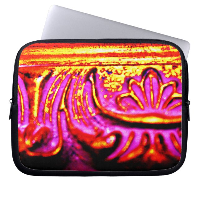 Rosa Rahmen Laptopschutzhülle (Vorderseite)