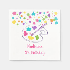 Rosa Rainbow Art Party Geburtstag Serviette