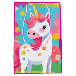 Rosa Rainbow Unicorn Mittlere Geschenktüte