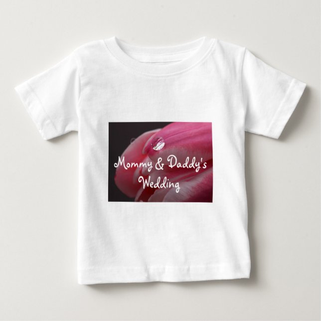 Rosa Raindrop Wedding Baby T-shirt (Vorderseite)