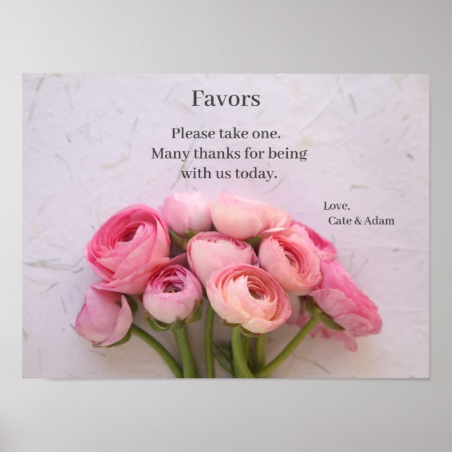 Rosa Ranunculus auf strukturiertem Hintergrund Poster (Vorne)