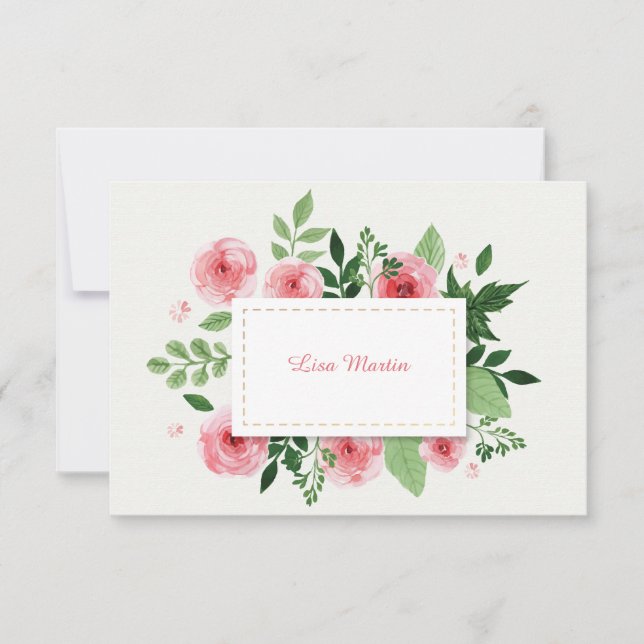 Rosa Ranunculus-Blumen danken Ihnen Dankeskarte (Vorderseite)