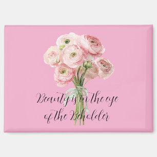 Rosa Ranunculus-Blumen Magnet