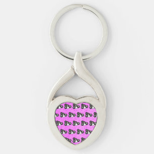 Rosa Rasenschüsseln, Metallkeyring Schlüsselanhänger