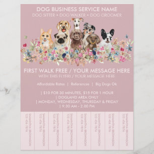 Rosa Rassen Hunde Walker Budget Tickets Flyer