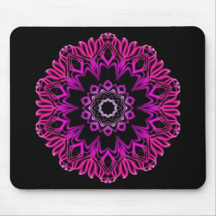 Rosa Raum-NeonBlume Mousepad