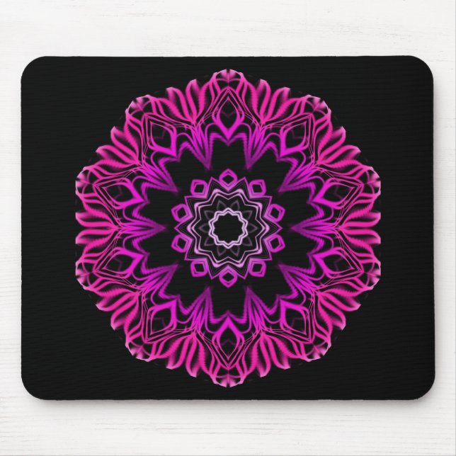 Rosa Raum-NeonBlume Mousepad (Vorne)