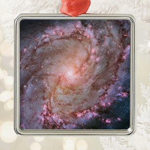Rosa Raumfoto Spiralgalaxie M83 Ornament Aus Metall