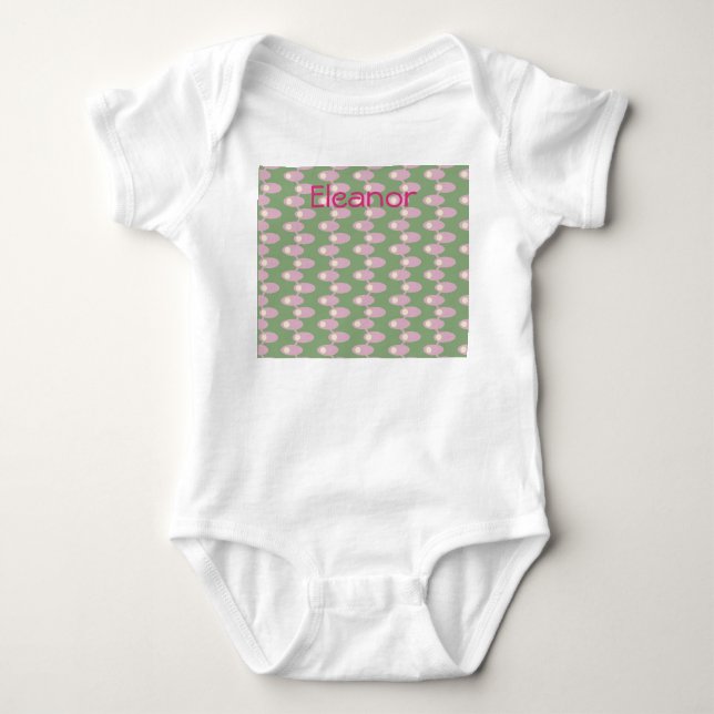 Rosa Raumschiffe Baby Strampler (Vorderseite)