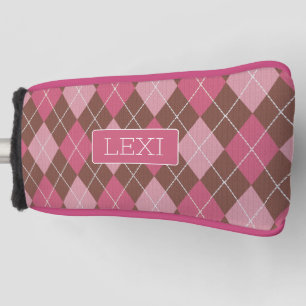 Rosa Raute auf braunem Vintagem Muster mit beliebi Golf Headcover