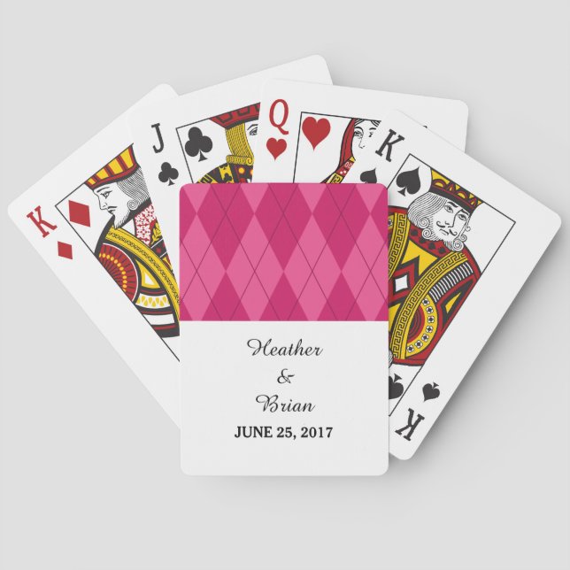 Rosa Raute Hochzeitskarten Spielkarten (Rückseite)