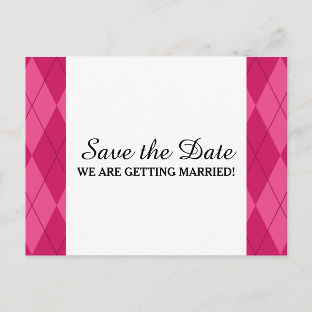Rosa Raute Save the Date Postkarte (Vorderseite)