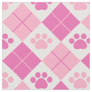 Rosa Rauten-Tatzen-Druck-Muster Stoff
