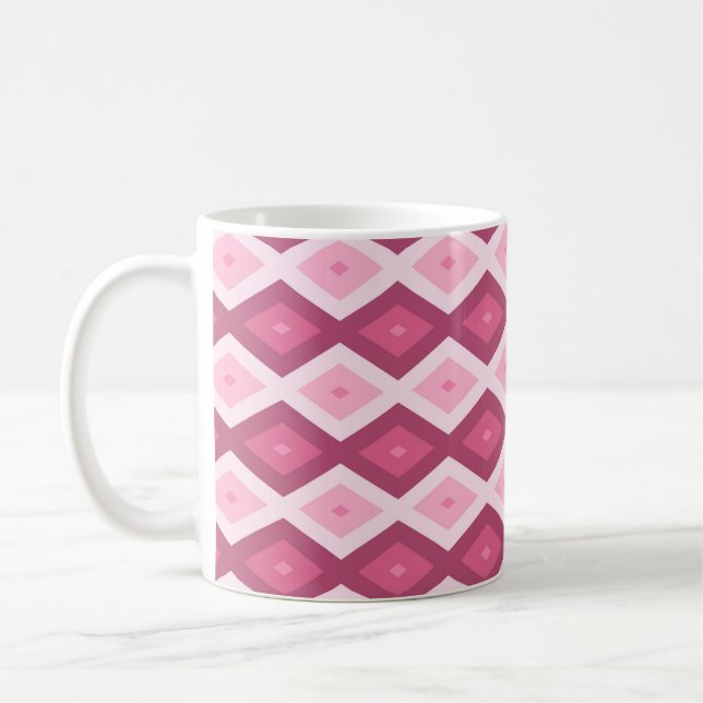 rosa Rautenmuster Kaffeetasse (Links)