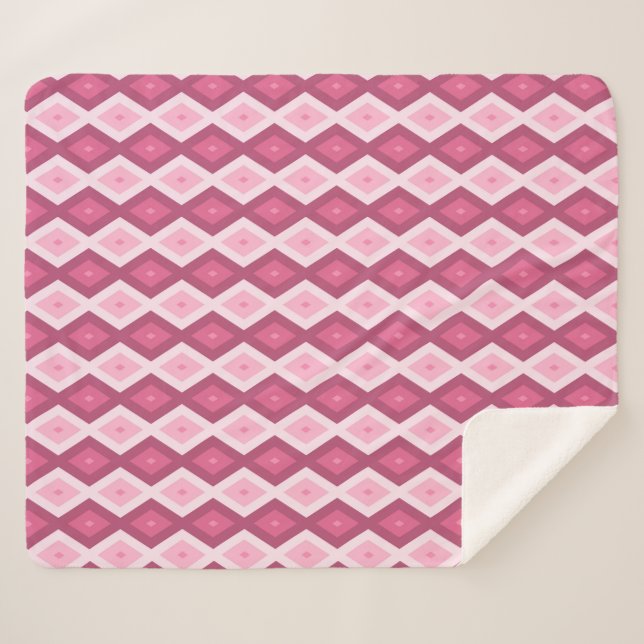 rosa Rautenmuster Sherpadecke (Vorderseite (Horizontal))