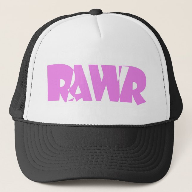 Rosa Rawr Hut Truckerkappe (Vorderseite)