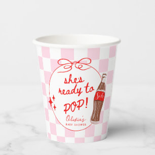 Rosa Ready To Pop Soda Pop Cola Baby Shower Papier Pappbecher