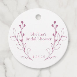 Rosa Reben und Blume Gefälligkeitstriche Geschenkanhänger