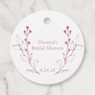 Rosa Reben und Blume Gefälligkeitstriche Geschenkanhänger