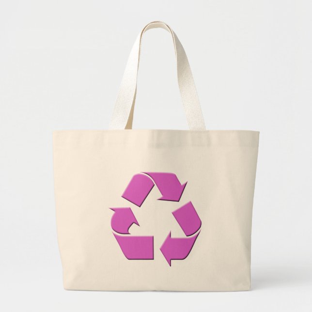 Rosa recyceln Symbol Jumbo Stoffbeutel (Vorne)