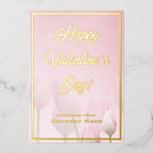 Rosa Red and Gold Business Valentine Foil Card Folieneinladung