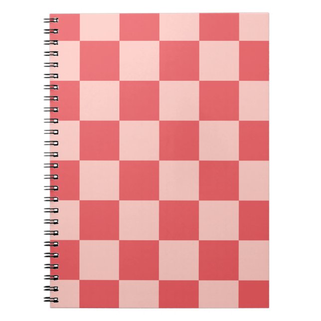 Rosa Red Checkered Gingham Pattern Notizblock (Vorderseite)