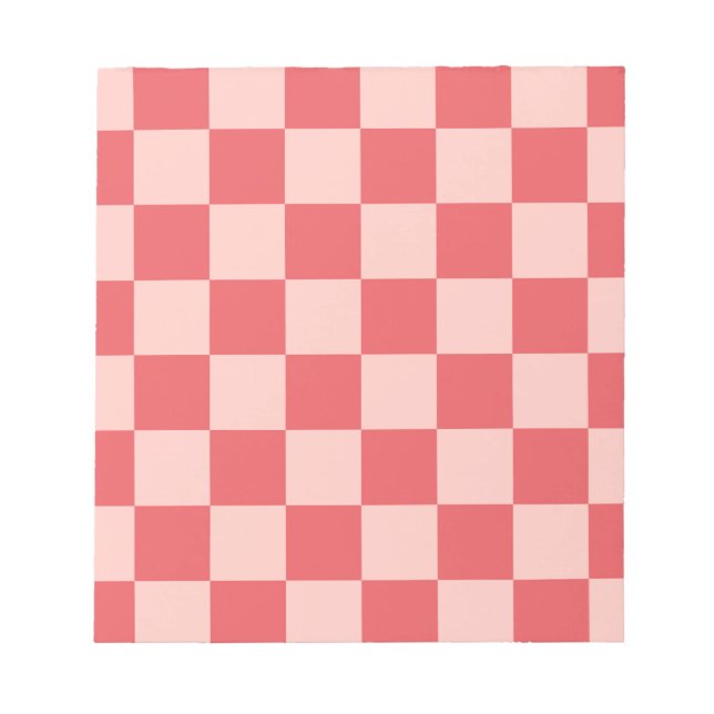 Rosa Red Checkered Gingham Pattern Notizblock (Vorderseite)
