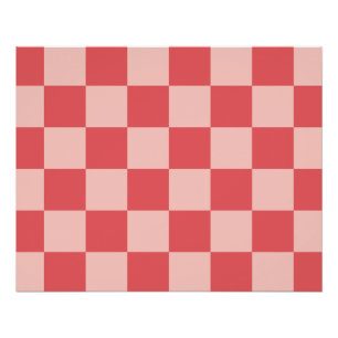 Rosa Red Checkered Gingham Pattern Poster
