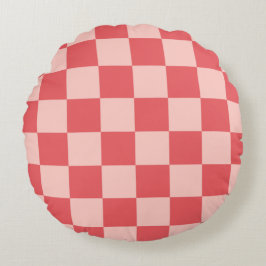 Rosa Red Checkered Gingham Pattern Rundes Kissen