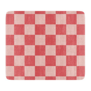 Rosa Red Checkered Gingham Pattern Schneidebrett