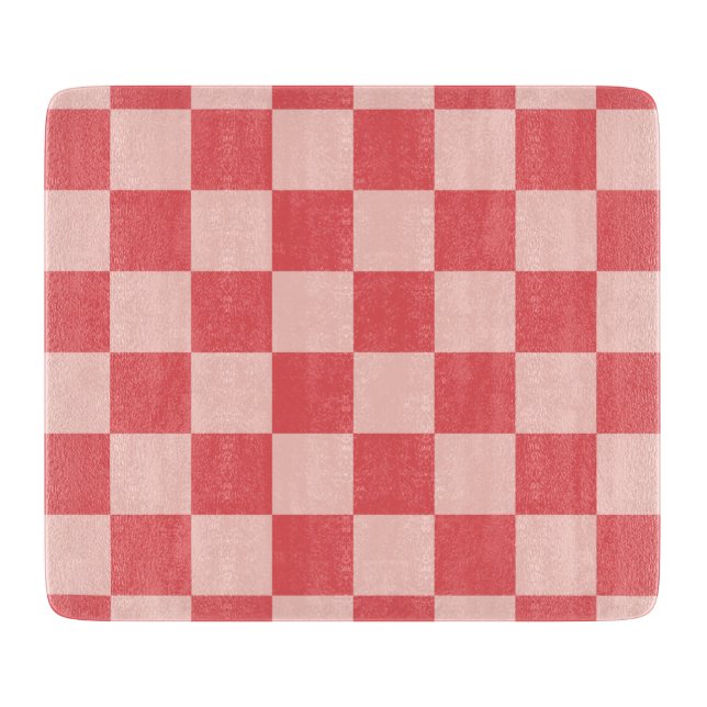 Rosa Red Checkered Gingham Pattern Schneidebrett (Vorderseite)