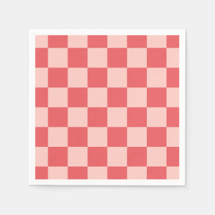 Rosa Red Checkered Gingham Pattern Serviette