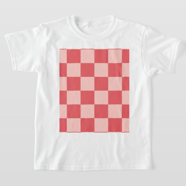 Rosa Red Checkered Gingham Pattern T-Shirt (Ablage )