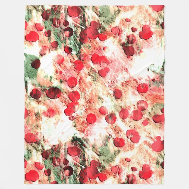 Rosa Red Dirty Polka Dot Grunge Fleecedecke (Vorderseite)