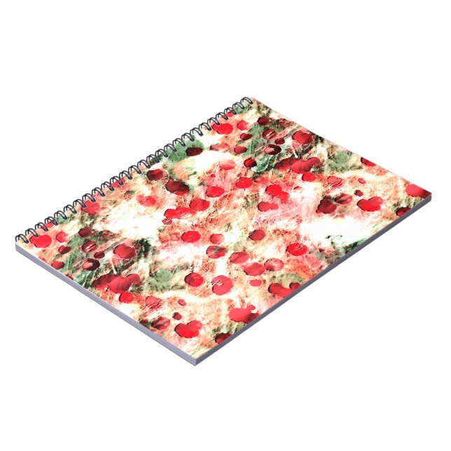 Rosa Red Dirty Polka Dot Grunge Notizblock (Linke Seite)