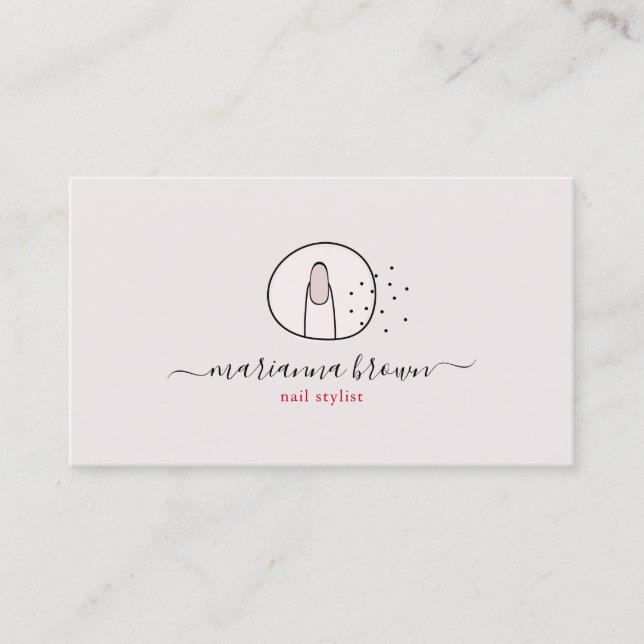 Rosa Red Manicure Wellness-Center Salon Logo Polni Visitenkarte (Vorderseite)