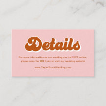 Rosa Red Orange Retro 70er Wedding Website