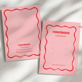 Rosa Red Squiggle Modern Earring Display Card