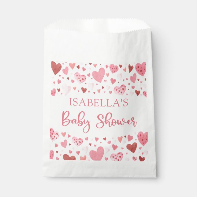 Rosa Red Valentine eine kleine süße Babydusche Geschenktütchen (Vorderseite)