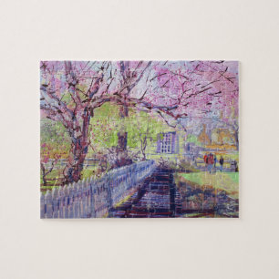 Rosa Redbud-Blüten in Williamsburg Virginia Puzzle