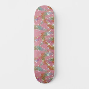 Rosa Regenbogen-Attrappe-Glitter-Funkel-Muster Skateboard